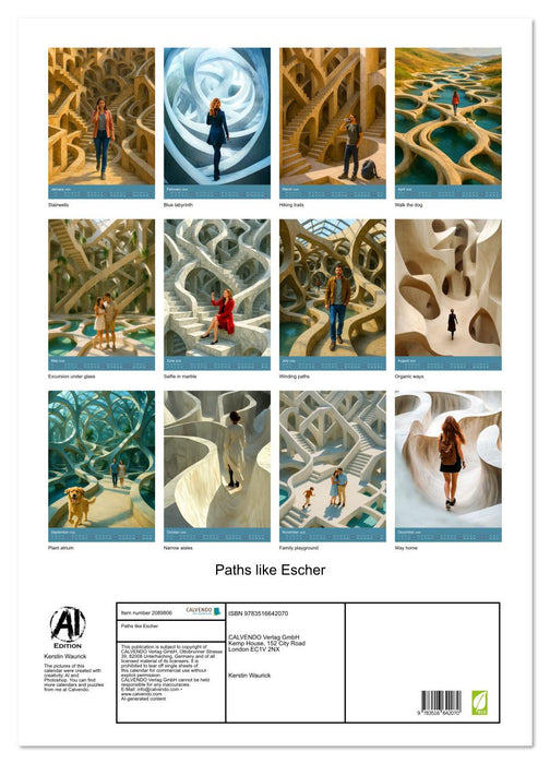 Paths like Escher (CALVENDO Monthly Calendar 2026)
