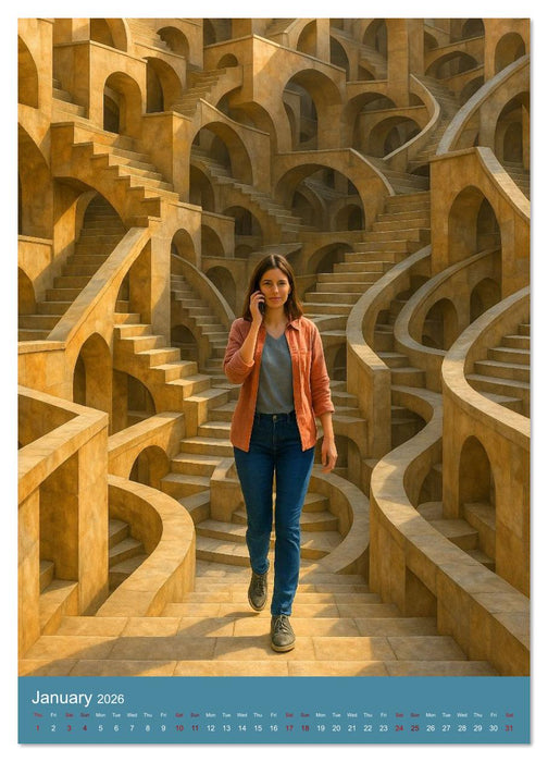 Paths like Escher (CALVENDO Monthly Calendar 2026)