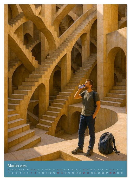 Paths like Escher (CALVENDO Monthly Calendar 2026)