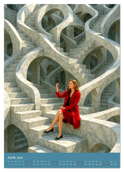 Paths like Escher (CALVENDO Monthly Calendar 2026)