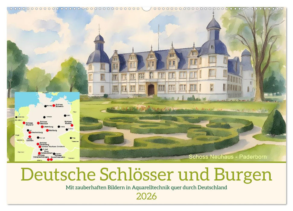 Deutsche Schlösser und Burgen (CALVENDO Wandkalender 2026)