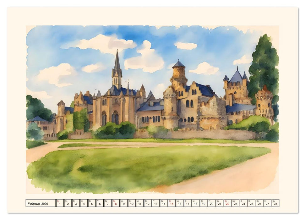 Deutsche Schlösser und Burgen (CALVENDO Wandkalender 2026)