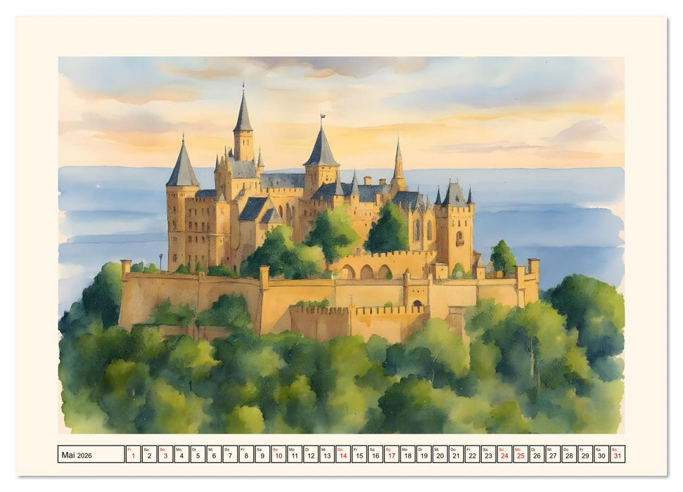 Deutsche Schlösser und Burgen (CALVENDO Wandkalender 2026)