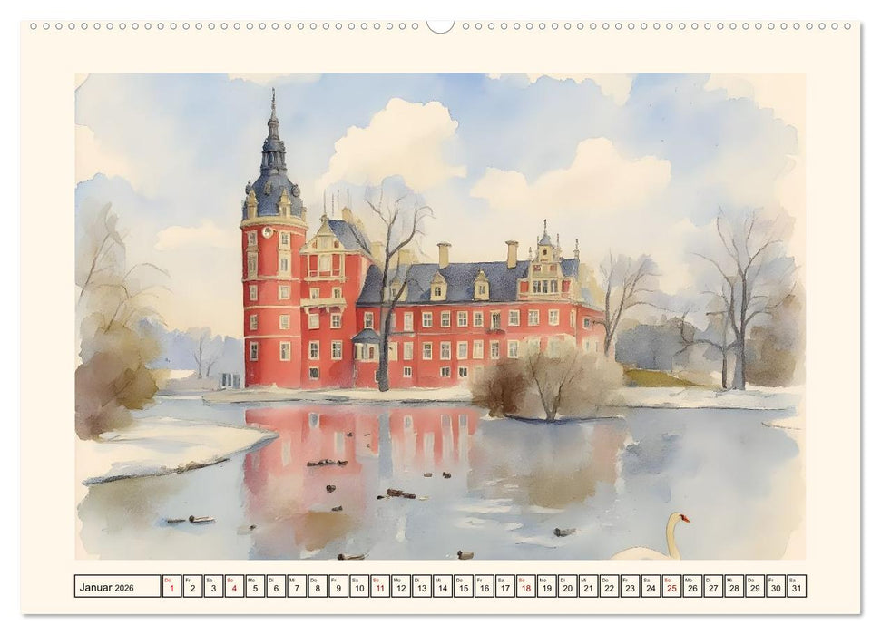 Deutsche Schlösser und Burgen (CALVENDO Premium Wandkalender 2026)