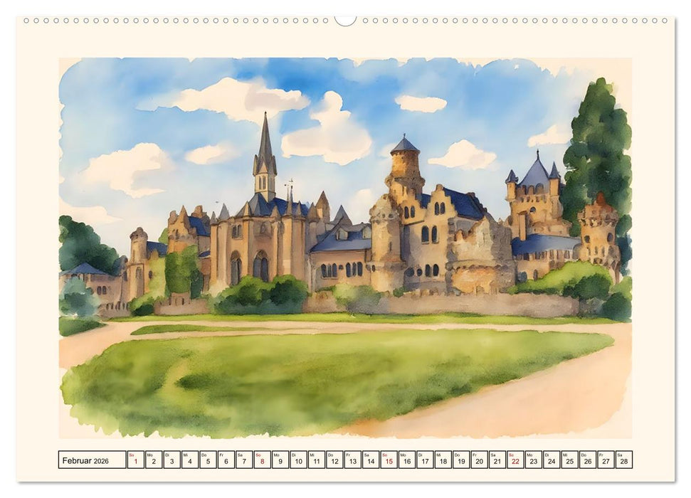 Deutsche Schlösser und Burgen (CALVENDO Premium Wandkalender 2026)