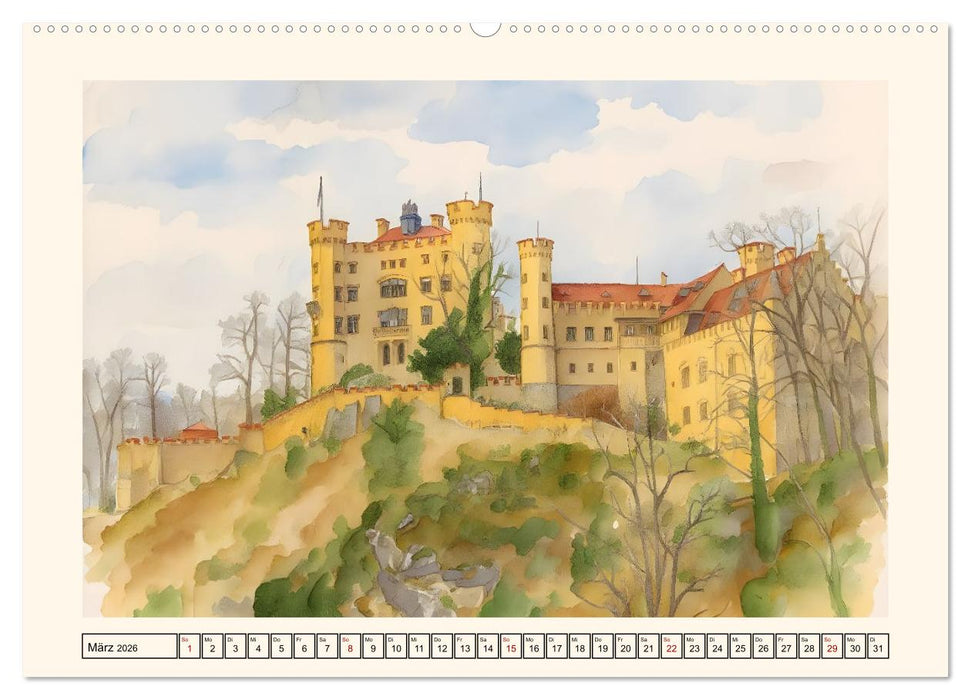 Deutsche Schlösser und Burgen (CALVENDO Premium Wandkalender 2026)