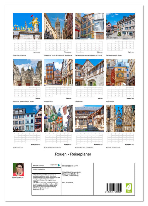 Rouen - Reiseplaner (CALVENDO Premium Wandkalender 2026)