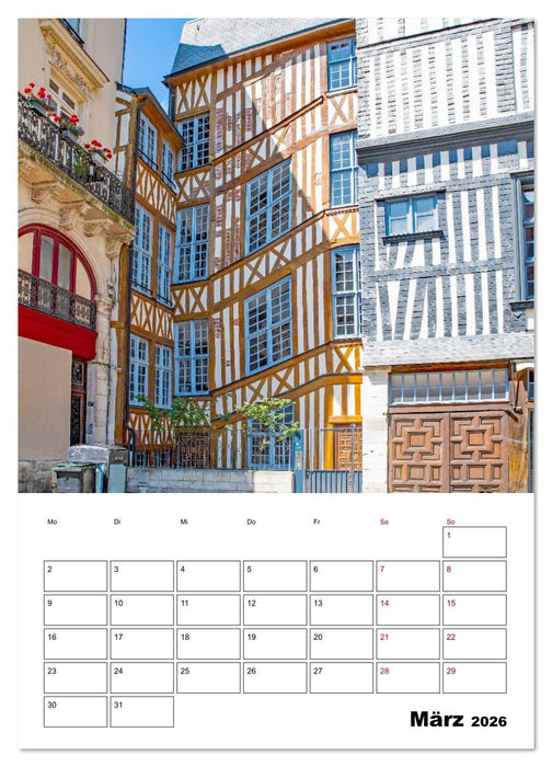 Rouen - Reiseplaner (CALVENDO Premium Wandkalender 2026)
