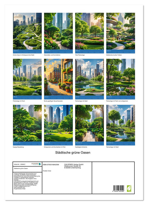 Städtische grüne Oasen (CALVENDO Wandkalender 2026)