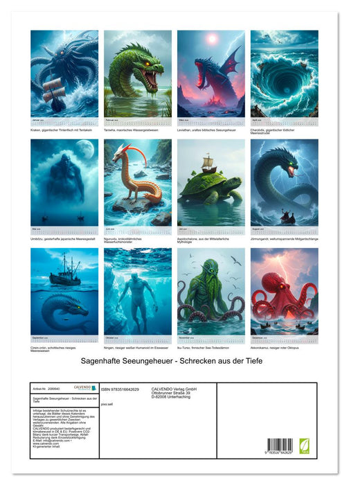 Sagenhafte Seeungeheuer - Schrecken aus der Tiefe (CALVENDO Wandkalender 2026)