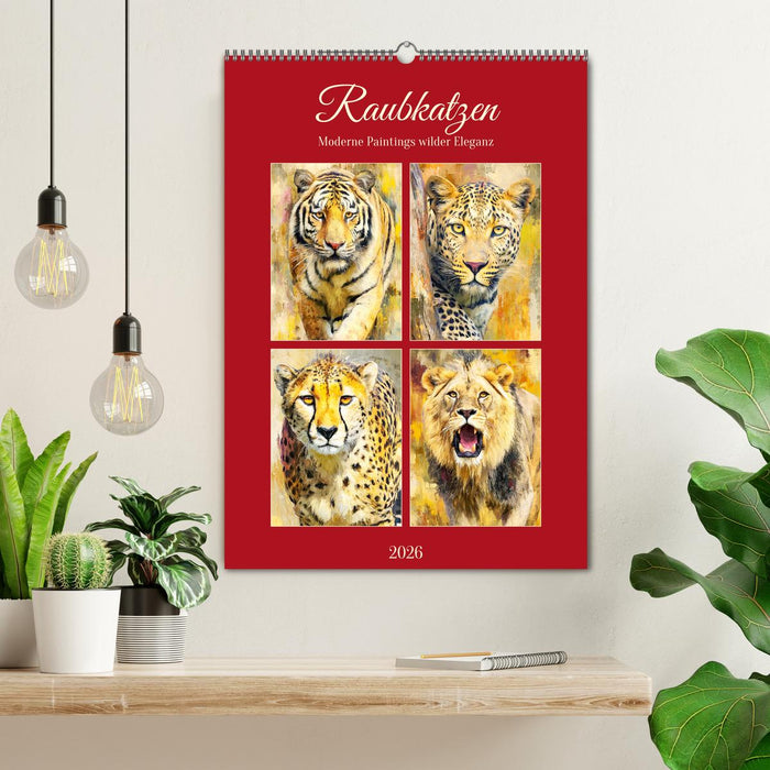 Raubkatzen. Moderne Paintings wilder Eleganz (CALVENDO Wandkalender 2026)