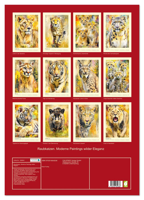 Raubkatzen. Moderne Paintings wilder Eleganz (CALVENDO Wandkalender 2026)