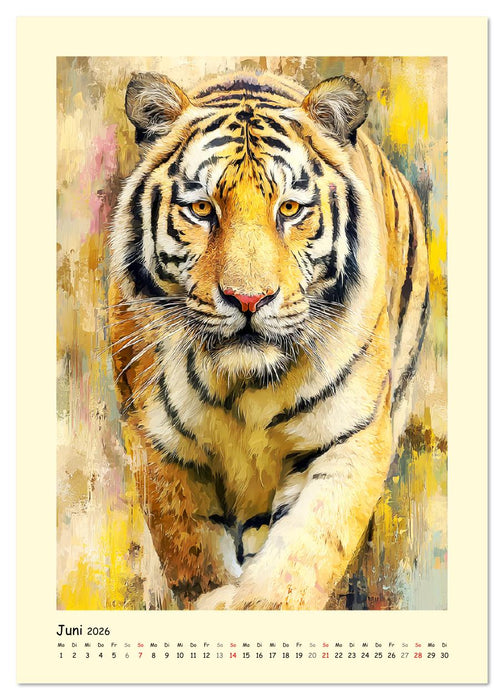 Raubkatzen. Moderne Paintings wilder Eleganz (CALVENDO Wandkalender 2026)