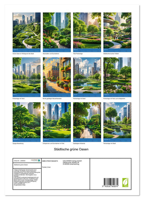 Städtische grüne Oasen (CALVENDO Premium Wandkalender 2026)