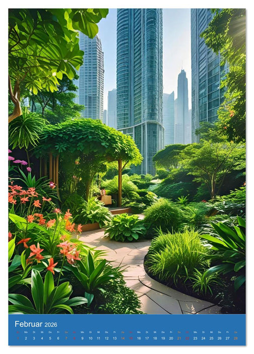 Städtische grüne Oasen (CALVENDO Premium Wandkalender 2026)