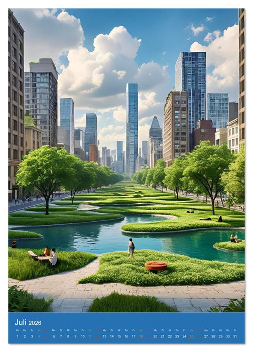 Städtische grüne Oasen (CALVENDO Premium Wandkalender 2026)