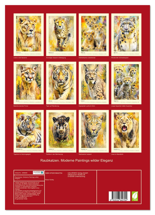 Raubkatzen. Moderne Paintings wilder Eleganz (CALVENDO Premium Wandkalender 2026)