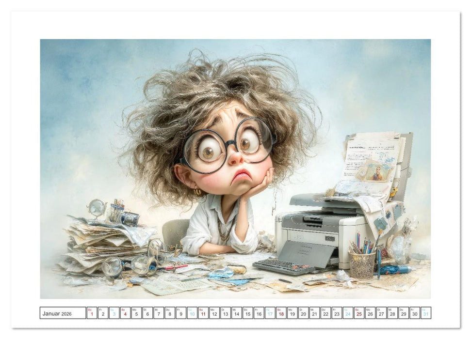 Pause ist, wenn der Drucker druckt (CALVENDO Premium Wandkalender 2026)