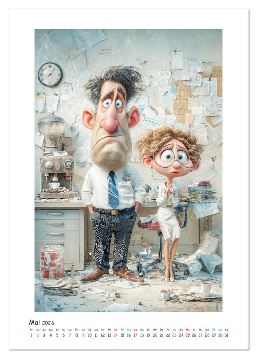 Chaos am Schreibtisch (CALVENDO Premium Wandkalender 2026)