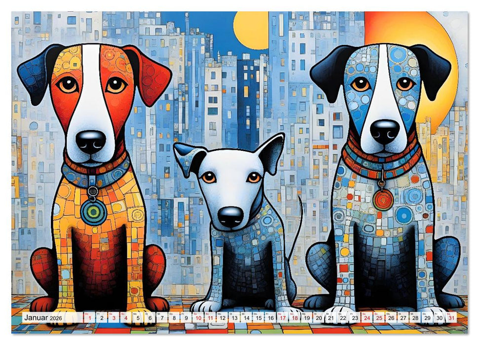 Bunte Hundebande (CALVENDO Premium Wandkalender 2026)