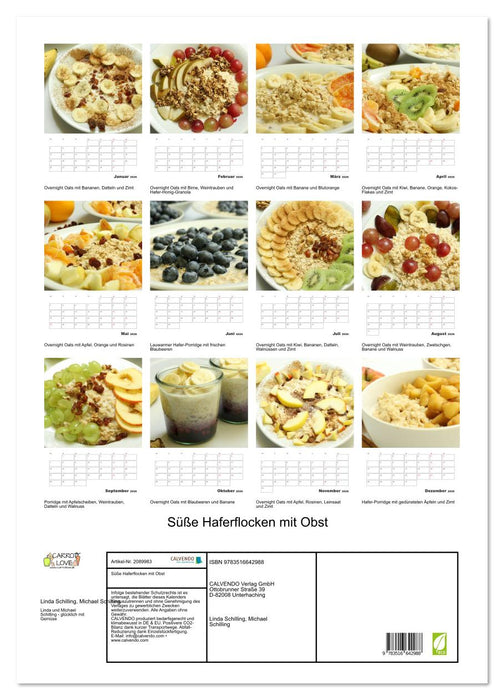 Süße Haferflocken mit Obst (CALVENDO Wandkalender 2026)