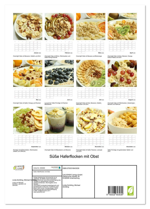Süße Haferflocken mit Obst (CALVENDO Premium Wandkalender 2026)
