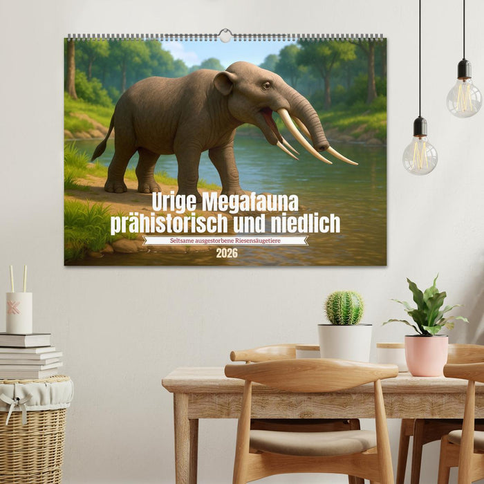 Urige Megafauna prähistorisch und niedlich (CALVENDO Wandkalender 2026)