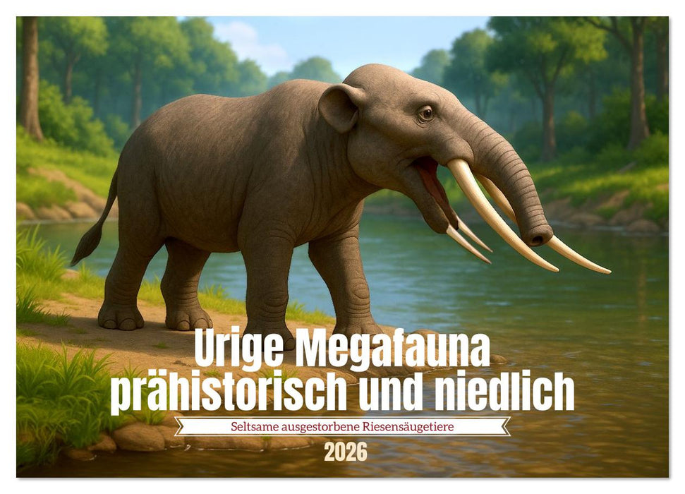 Urige Megafauna prähistorisch und niedlich (CALVENDO Wandkalender 2026)