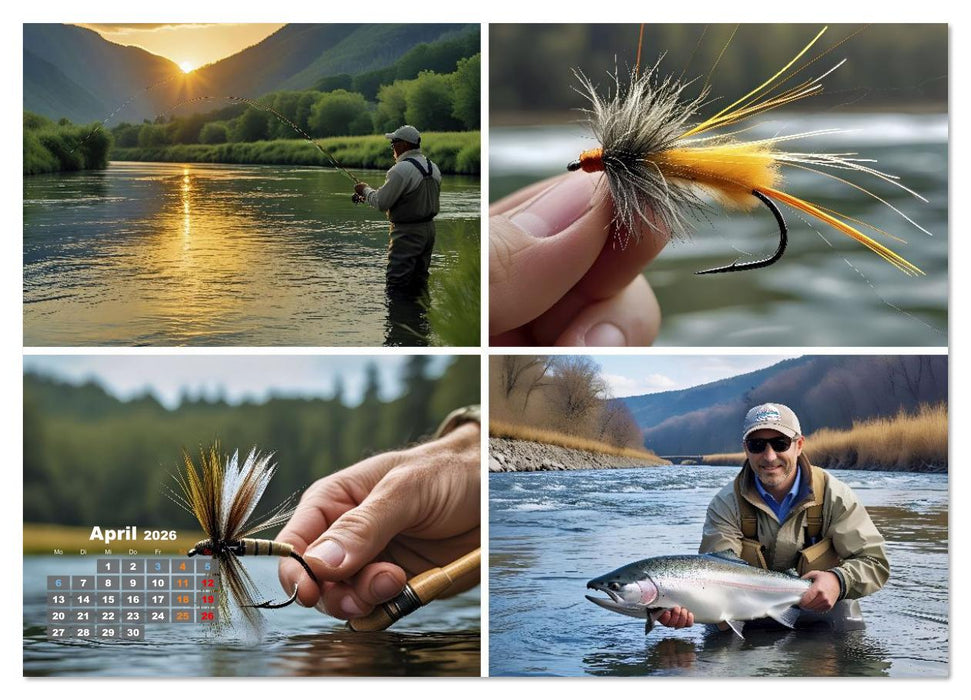 Lachsfischen im Fluss (CALVENDO Wandkalender 2026)