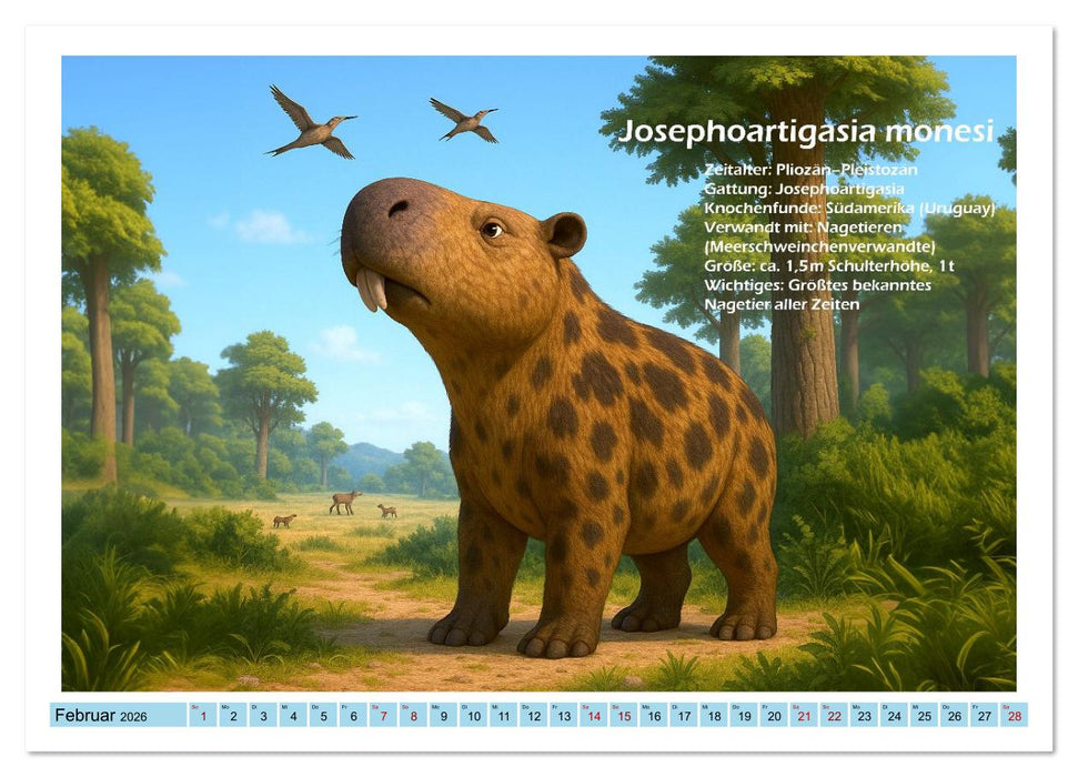Urige Megafauna prähistorisch und niedlich (CALVENDO Premium Wandkalender 2026)