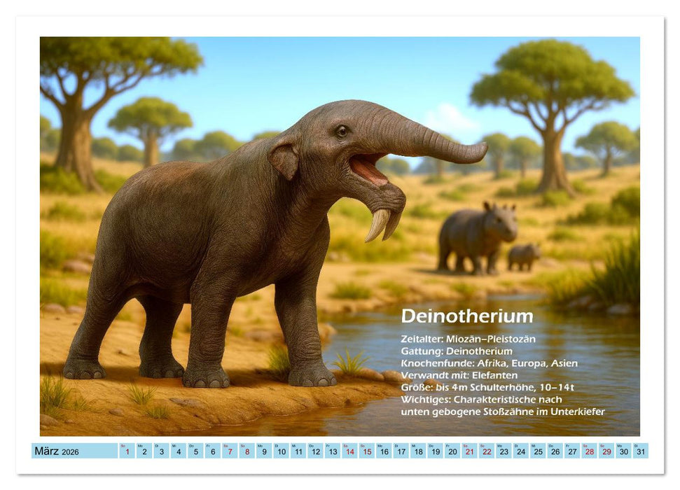 Urige Megafauna prähistorisch und niedlich (CALVENDO Premium Wandkalender 2026)