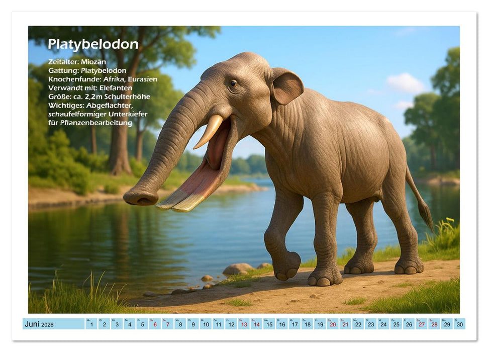Urige Megafauna prähistorisch und niedlich (CALVENDO Premium Wandkalender 2026)