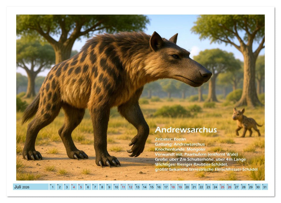 Urige Megafauna prähistorisch und niedlich (CALVENDO Premium Wandkalender 2026)