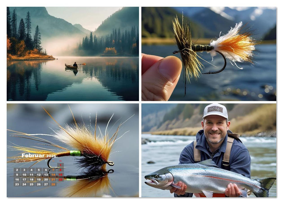 Lachsfischen im Fluss (CALVENDO Premium Wandkalender 2026)