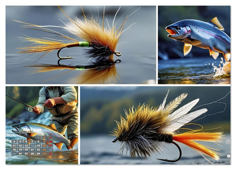 Lachsfischen im Fluss (CALVENDO Premium Wandkalender 2026)