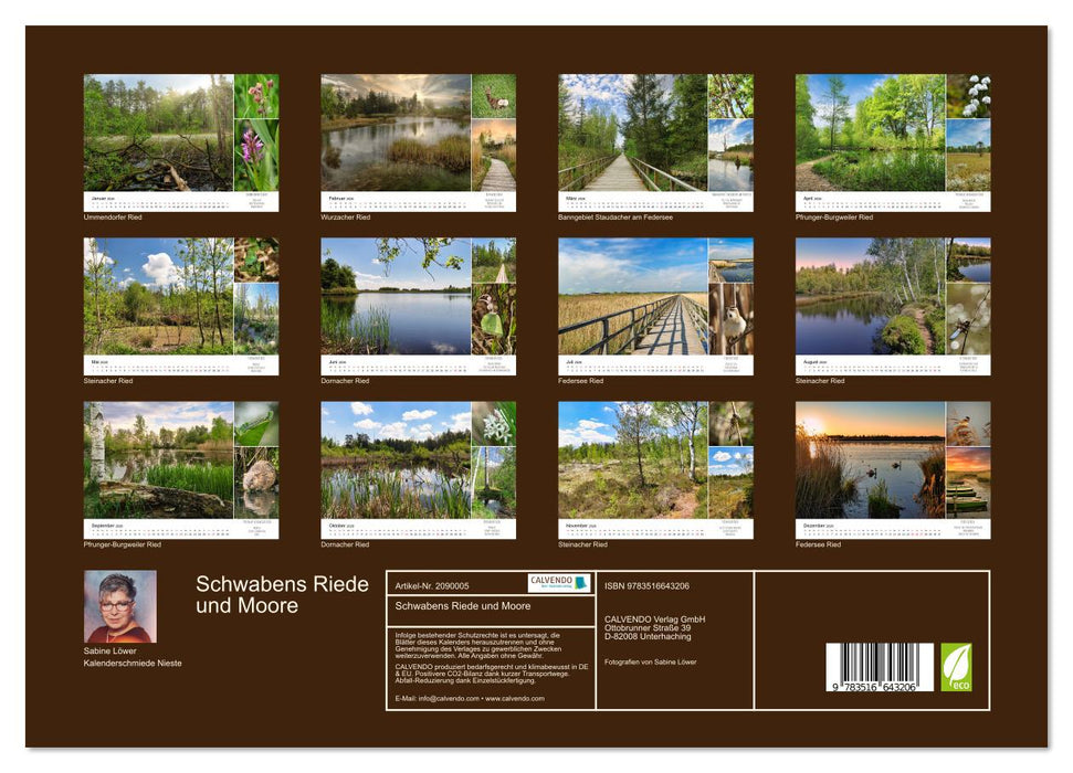 Schwabens Riede und Moore (CALVENDO Premium Wandkalender 2026)