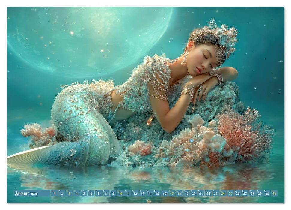 Glamouröse Meerjungfrauen - Fabelwesen (CALVENDO Wandkalender 2026)
