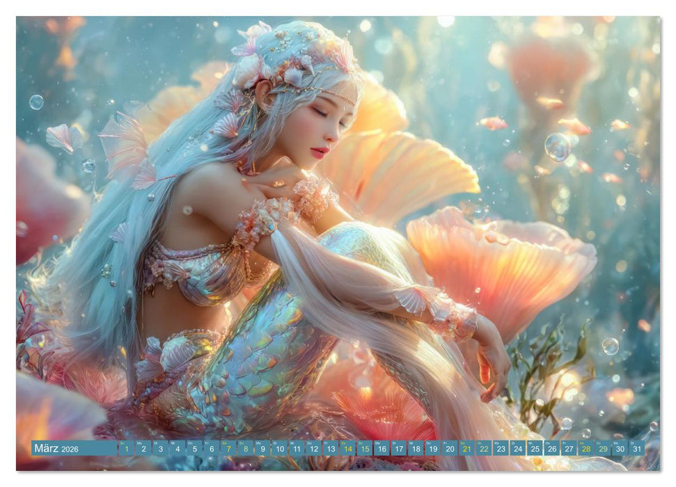 Glamouröse Meerjungfrauen - Fabelwesen (CALVENDO Wandkalender 2026)