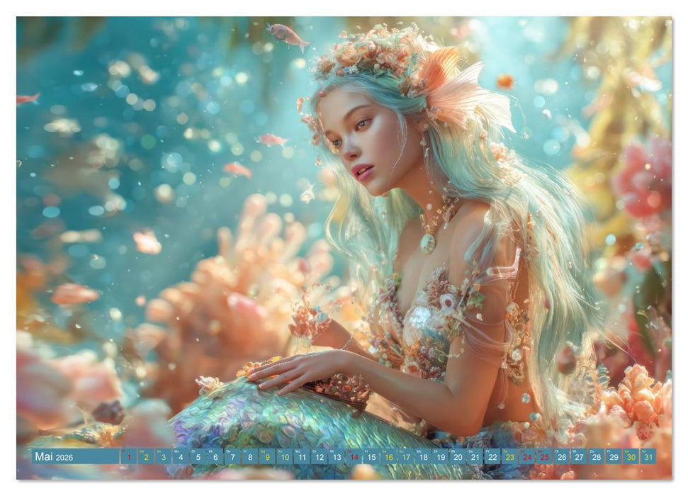 Glamouröse Meerjungfrauen - Fabelwesen (CALVENDO Wandkalender 2026)