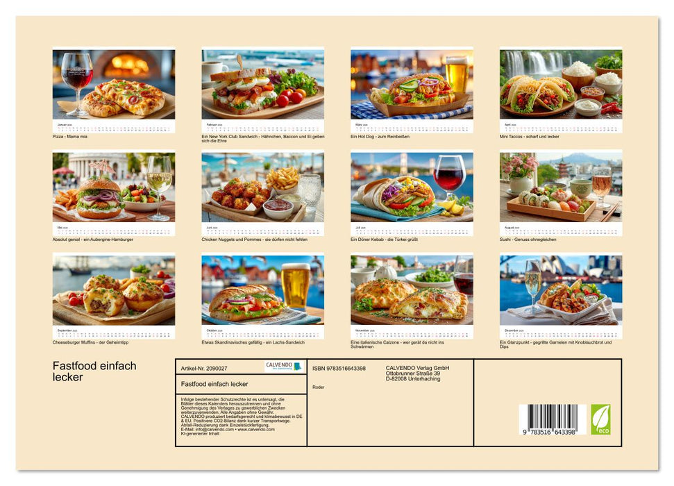 Fastfood einfach lecker (CALVENDO Premium Wandkalender 2026)