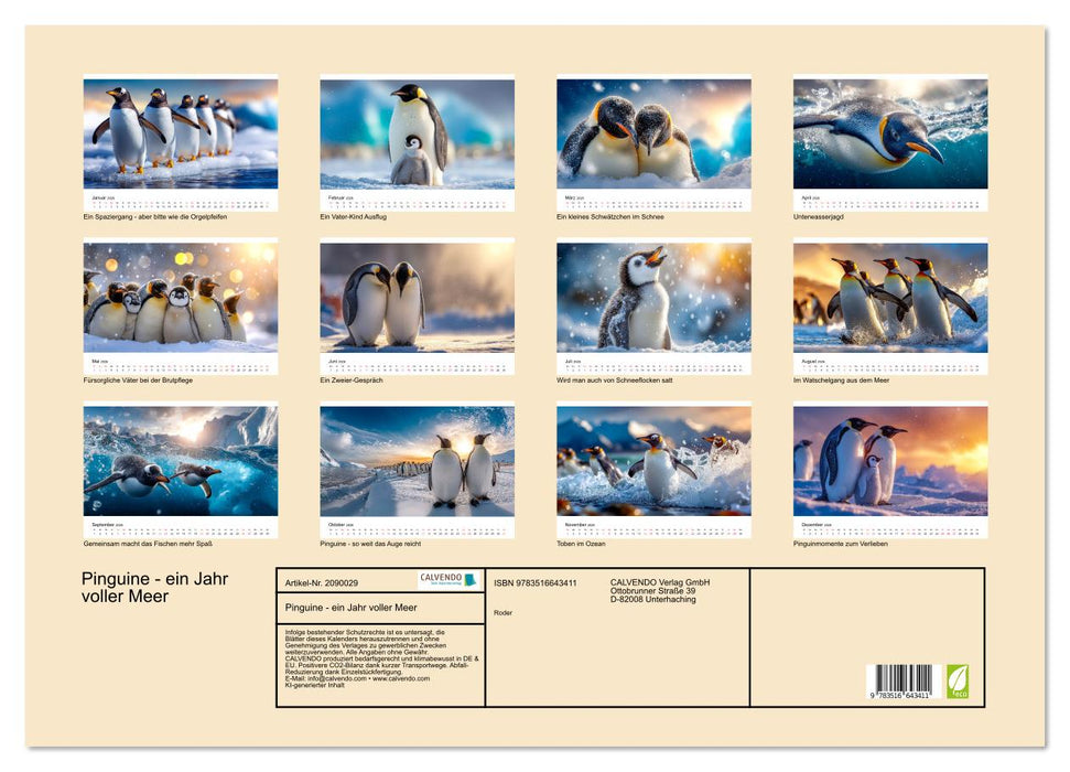 Pinguine - ein Jahr voller Meer (CALVENDO Wandkalender 2026)