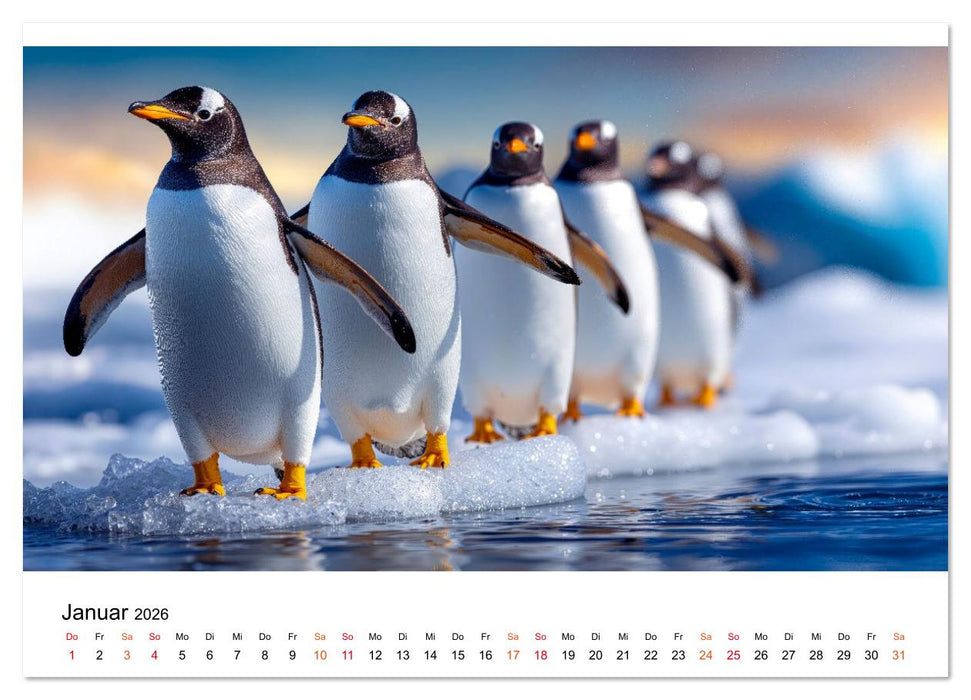Pinguine - ein Jahr voller Meer (CALVENDO Wandkalender 2026)