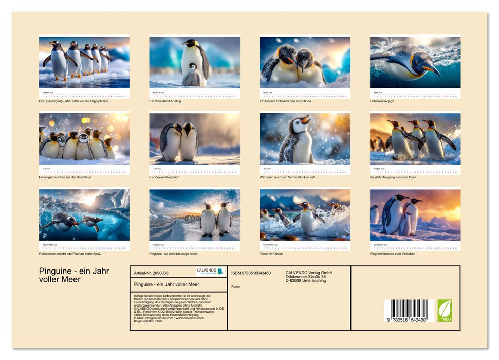 Pinguine - ein Jahr voller Meer (CALVENDO Premium Wandkalender 2026)