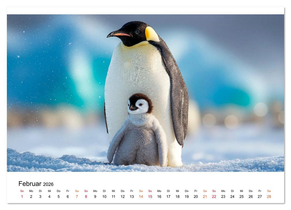 Pinguine - ein Jahr voller Meer (CALVENDO Premium Wandkalender 2026)