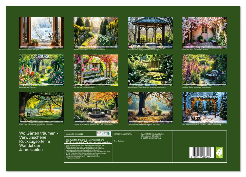 Wo Gärten träumen - Verwunschene Rückzugsorte im Wandel der Jahreszeiten (CALVENDO Premium Wandkalender 2026)