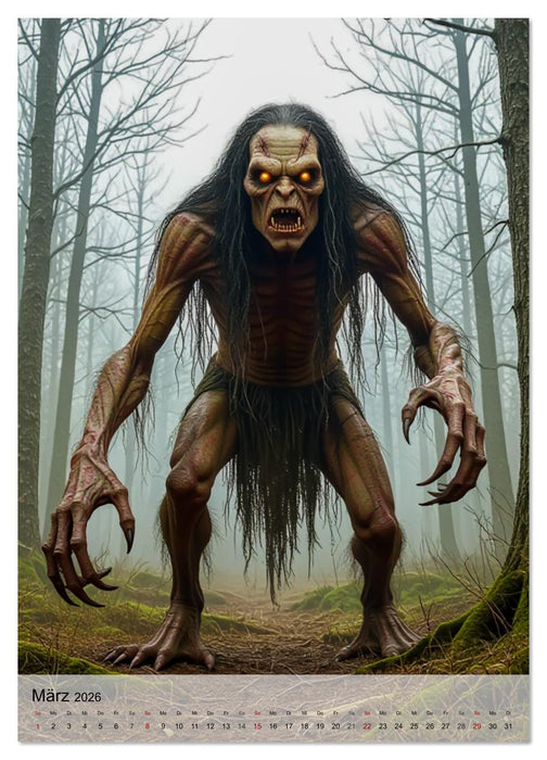 Kreaturen der Dunkelheit - Urbane Horror Mythen (CALVENDO Wandkalender 2026)