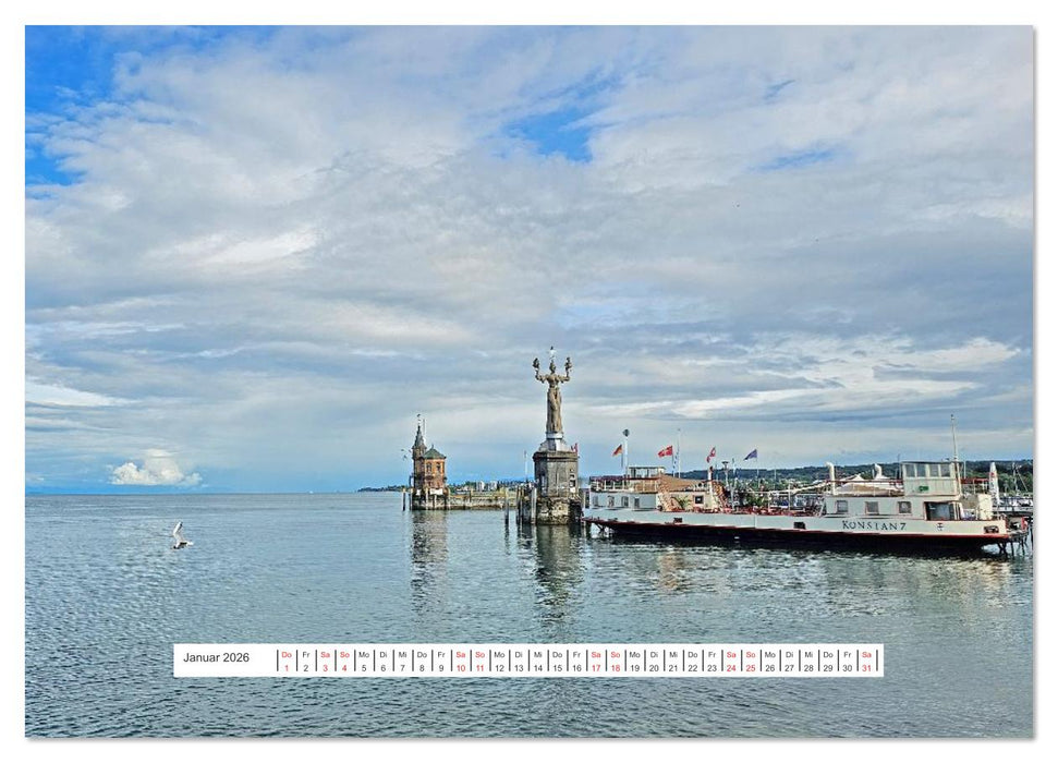 Bodenseeradweg - MIt dem Fahrrad rund um den Bodensee (CALVENDO Wandkalender 2026)