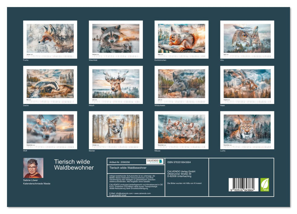 Tierisch wilde Waldbewohner (CALVENDO Premium Wandkalender 2026)