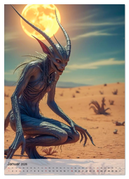 Kreaturen der Dunkelheit - Urbane Horror Mythen (CALVENDO Premium Wandkalender 2026)