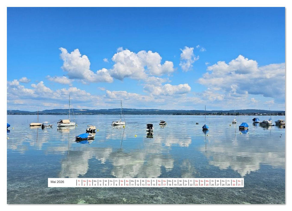 Bodenseeradweg - MIt dem Fahrrad rund um den Bodensee (CALVENDO Premium Wandkalender 2026)